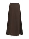 flute virgin wool and viscose twill skirt
