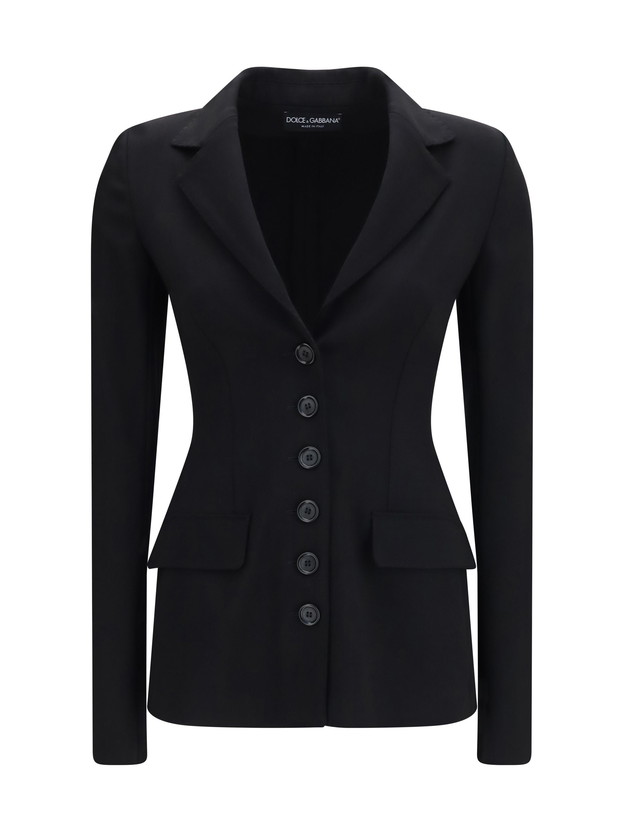 stretch wool single breasted jacket