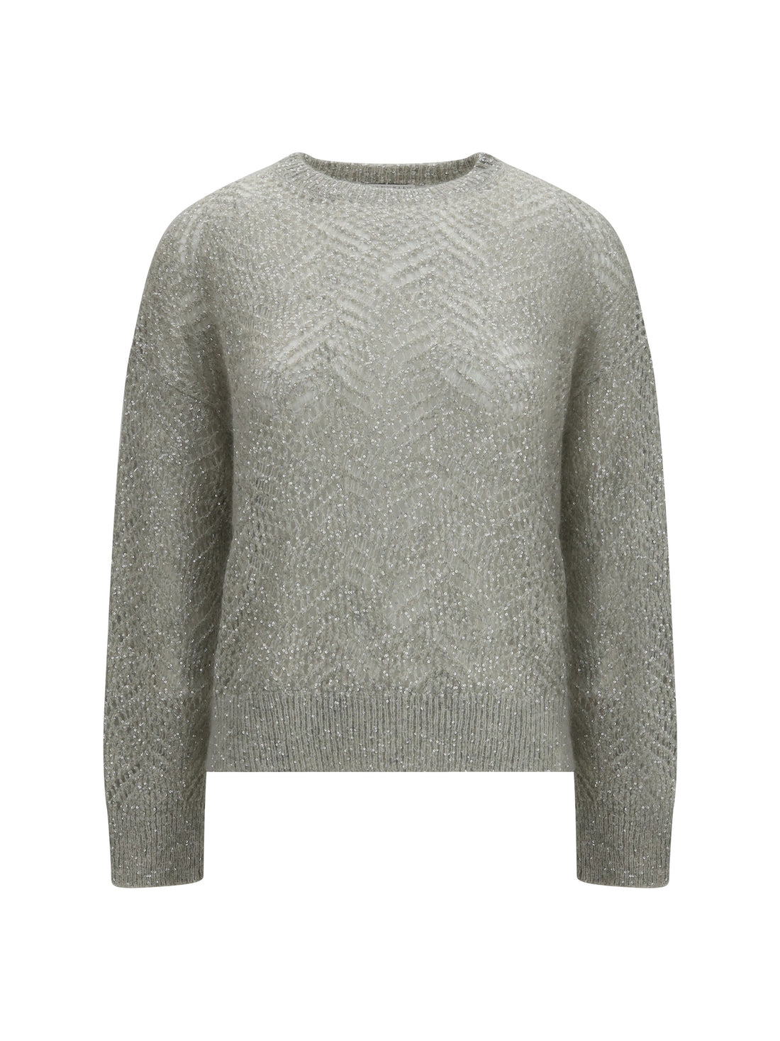 BRUNELLO CUCINELLI M openwork sequined crewneck sweater