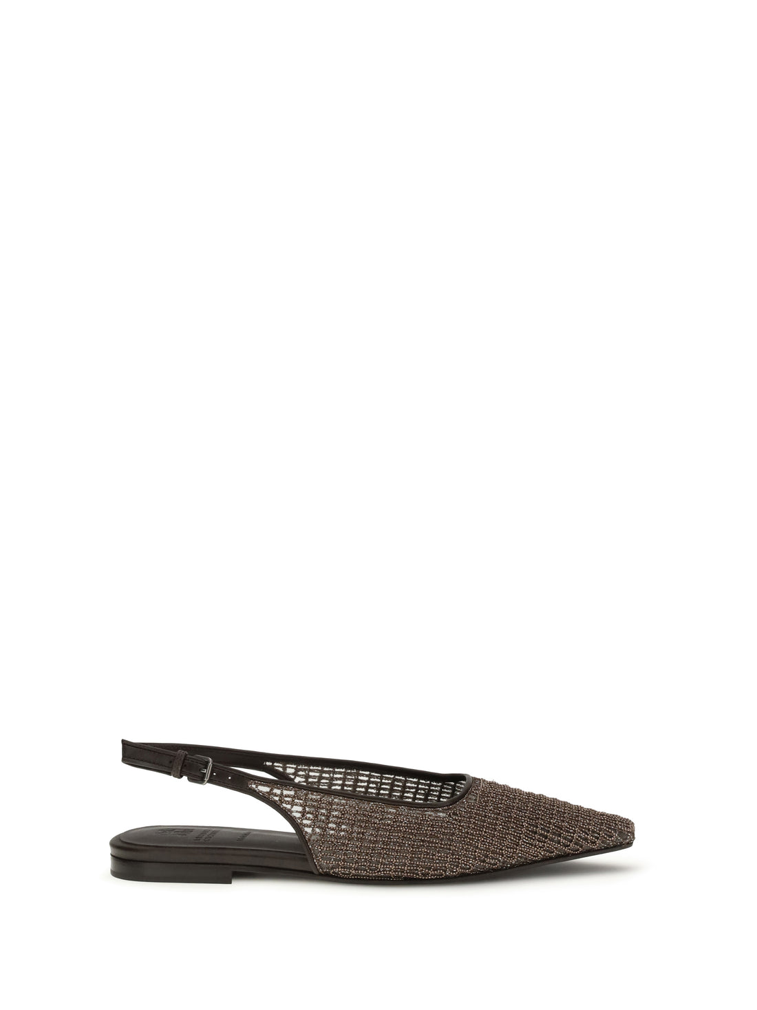 BRUNELLO CUCINELLI 36 precious net embroidery slingback ballerinas