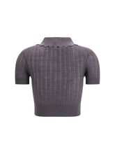 SELF-PORTRAIT L cropped top with a scalloped collar with floral embroidery