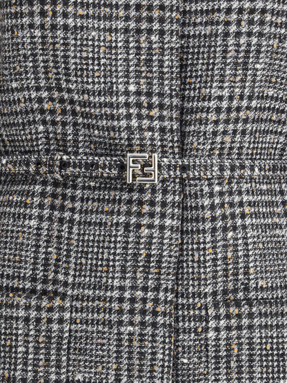 FENDI 40 wool and cotton tweed blouson jacket