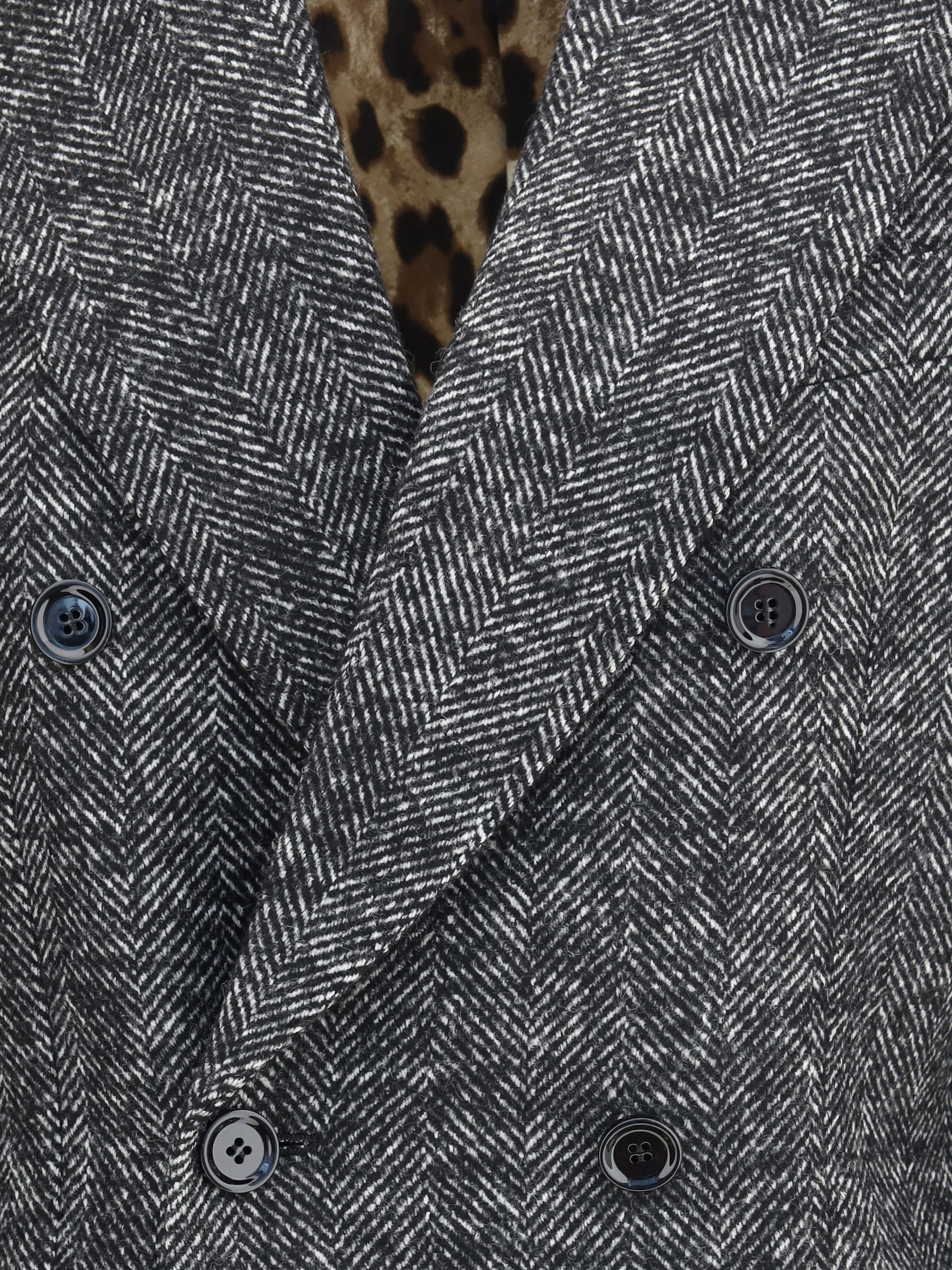 DOLCE &amp; GABBANA 40 double-breasted chevron blazer 