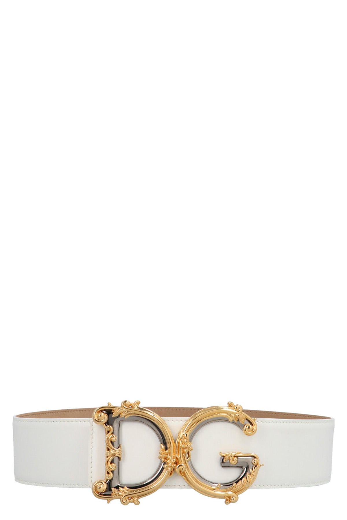 dolce & gabbana dg barocco belt in logo lux leather