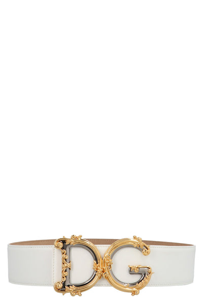 dolce & gabbana dg barocco belt in logo lux leather