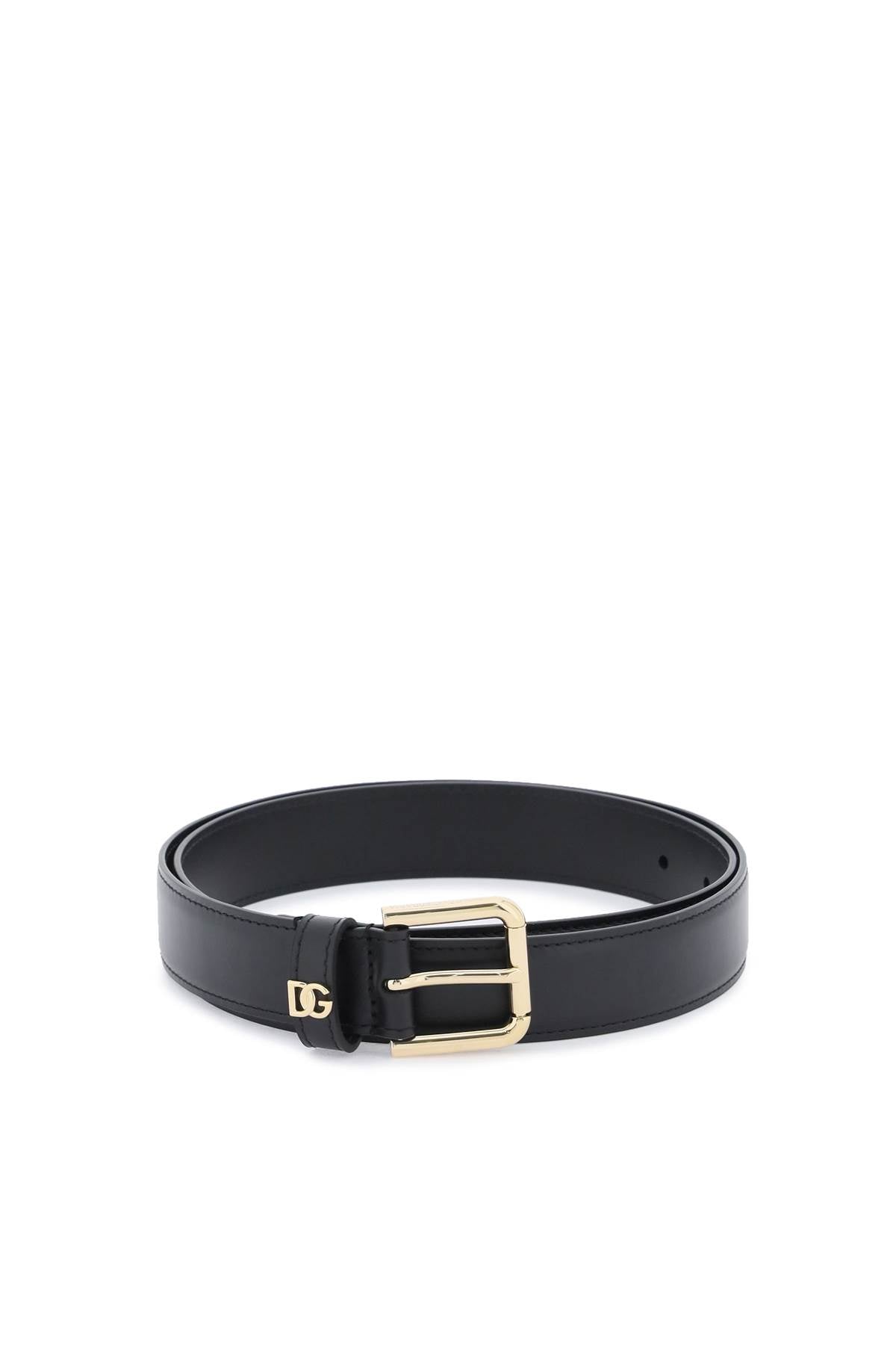 dg logo leather belt