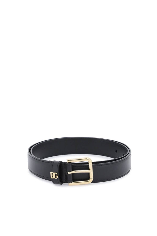 dg logo leather belt