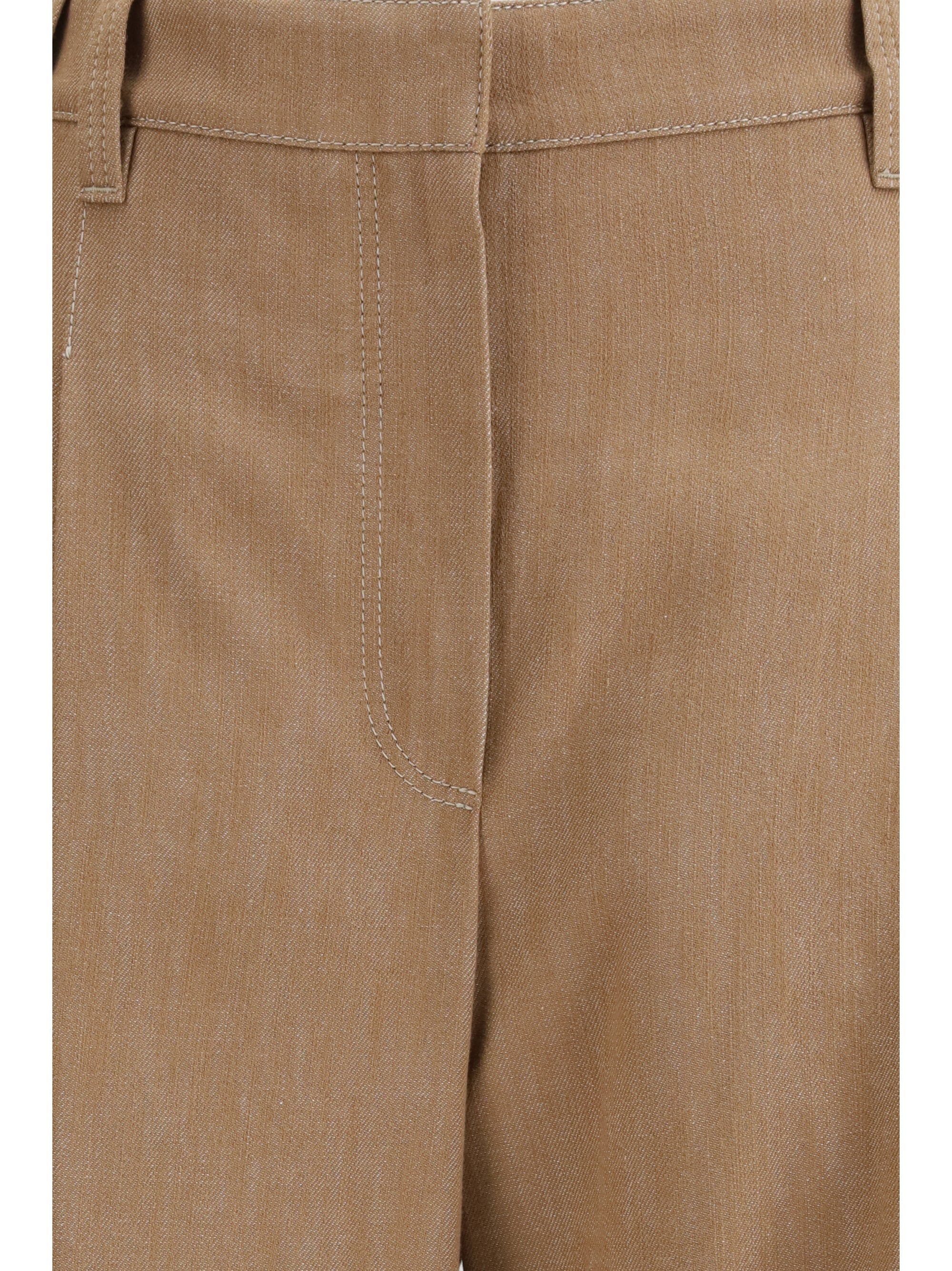 BRUNELLO CUCINELLI 40 denim-effect twill wide pants