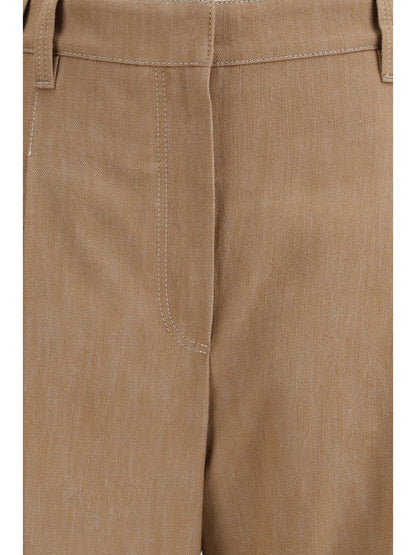 BRUNELLO CUCINELLI 40 denim-effect twill wide pants