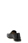 label leather and cotton canvas loafers