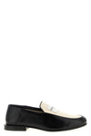 label leather and cotton canvas loafers