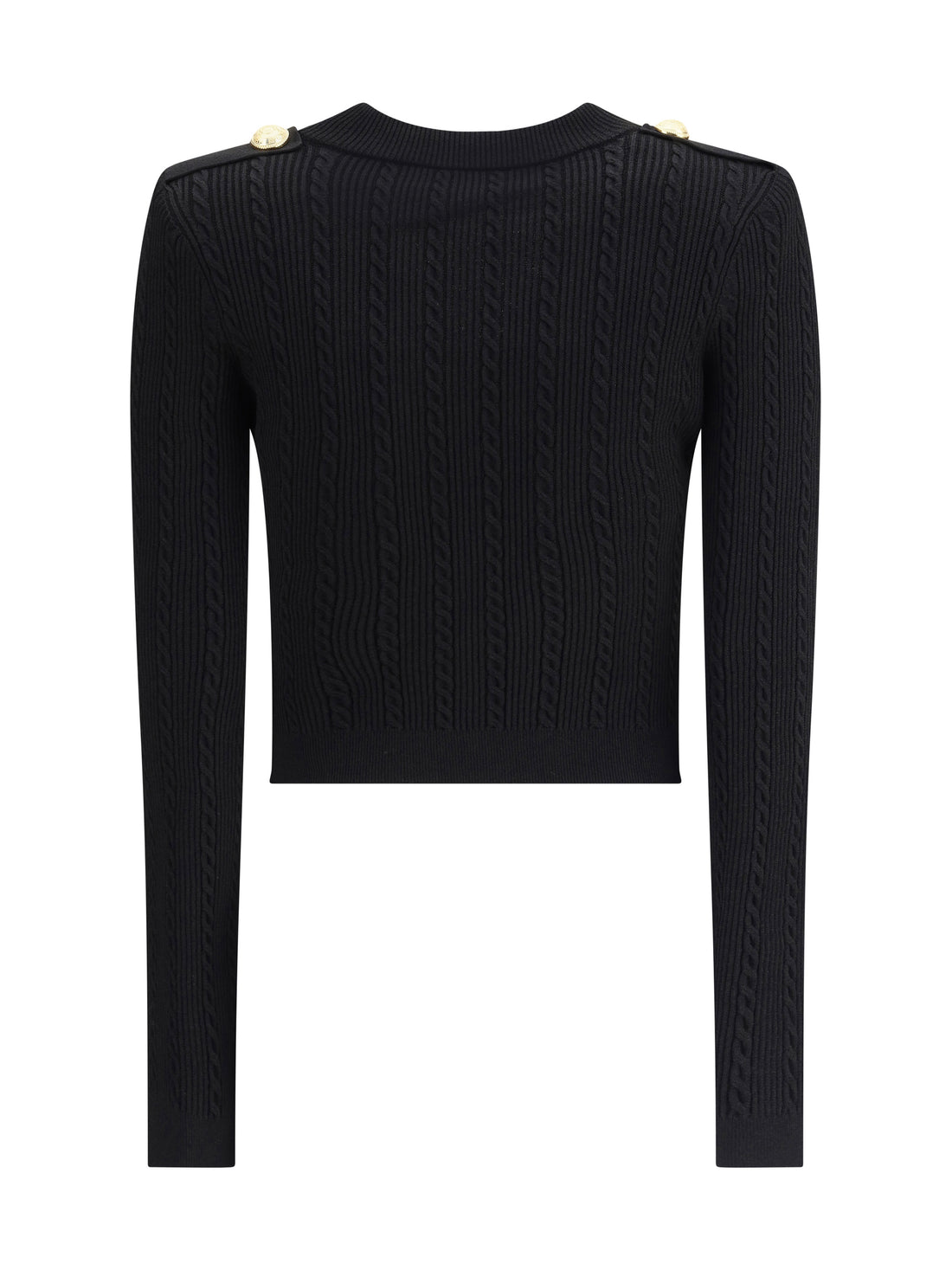 BALMAIN 36 ribbed and braided cardigan