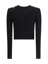BALMAIN 36 ribbed and braided cardigan