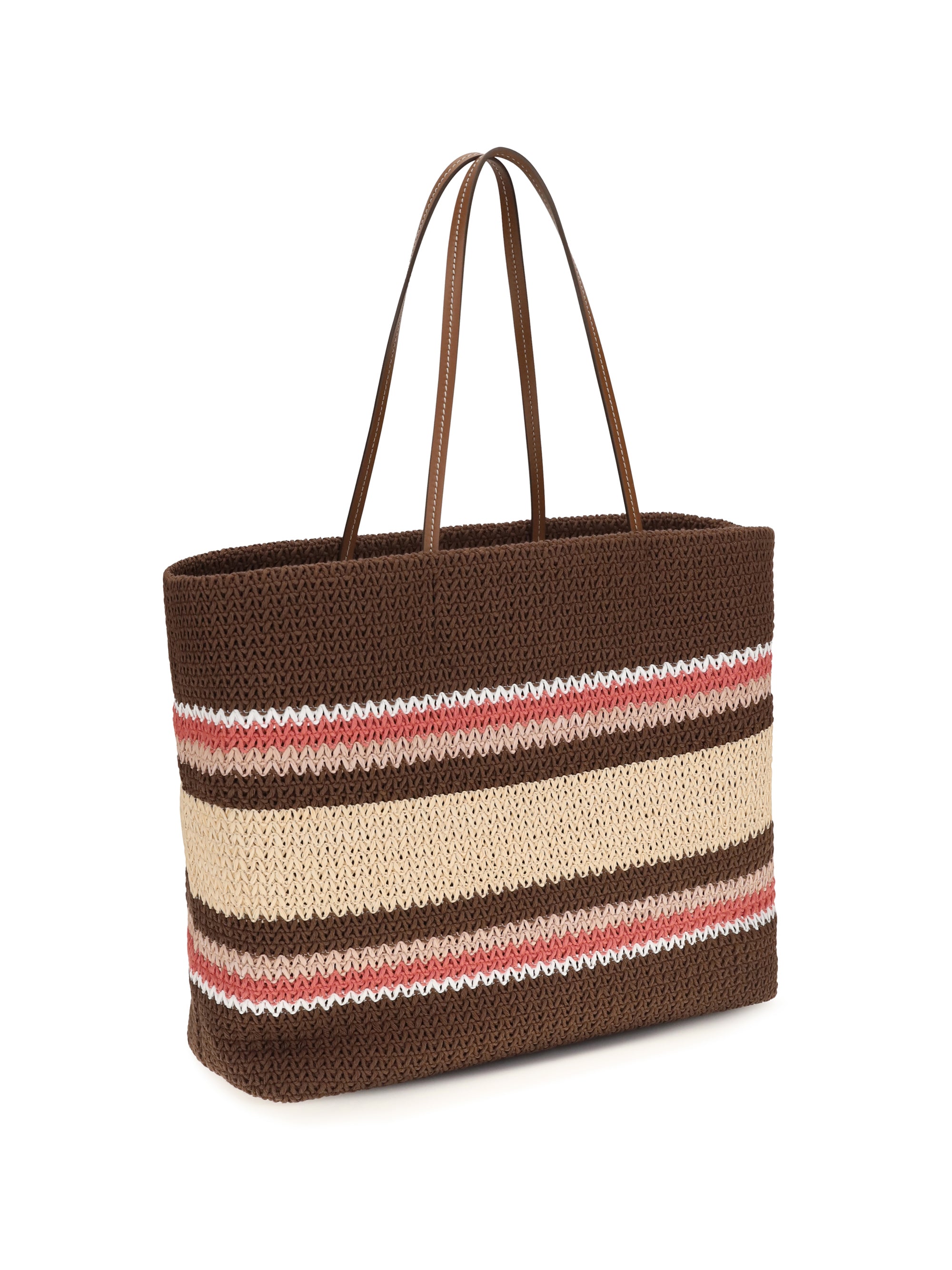 raffia-effect yarn tote bag