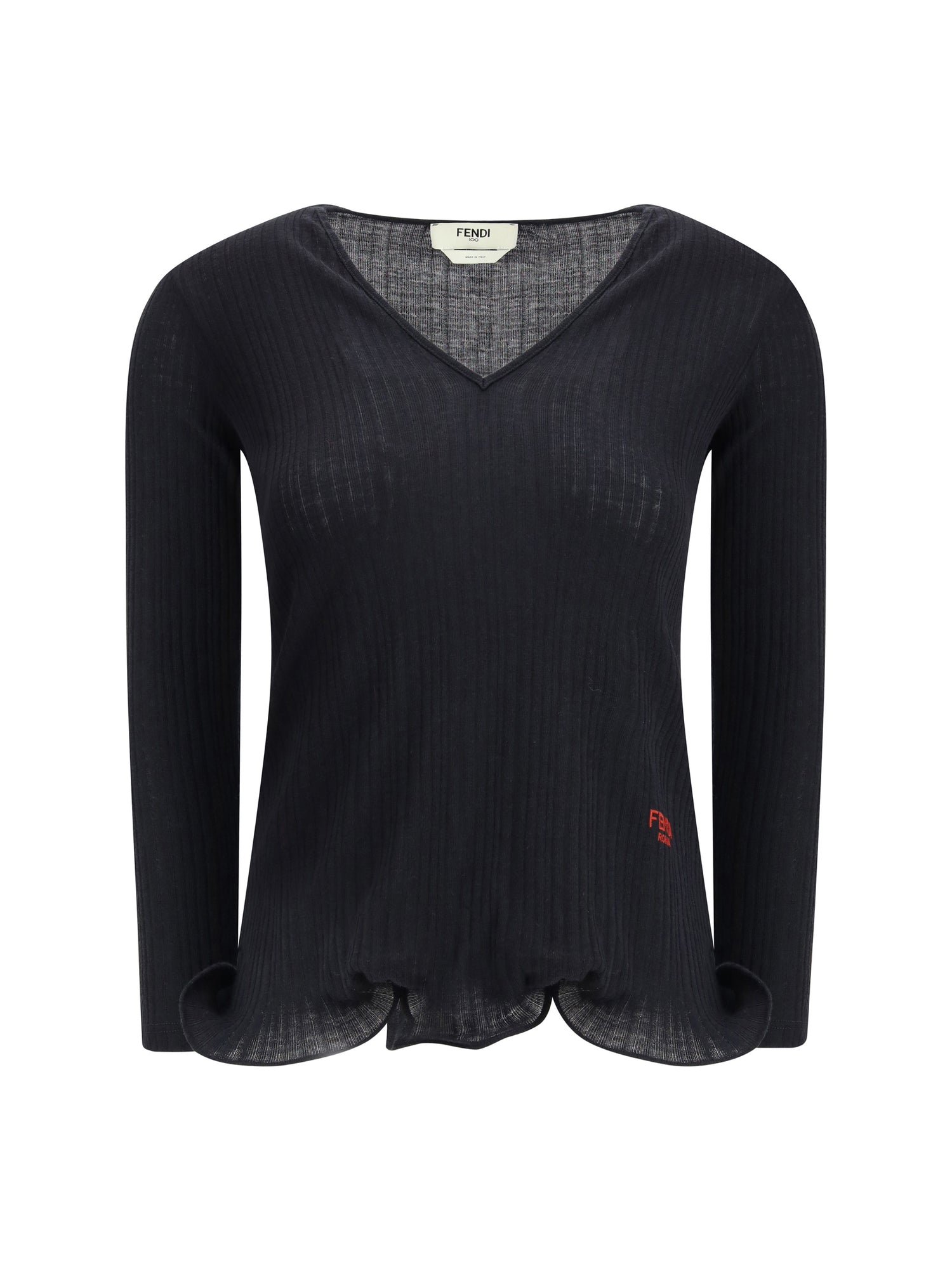 FENDI L long-sleeved virgin wool top