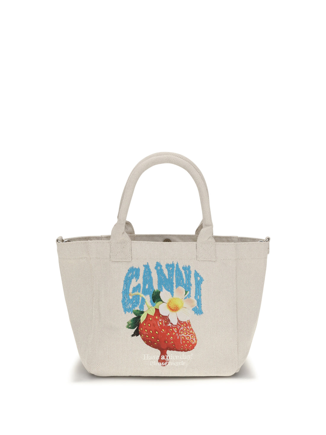 GANNI OS small easy shoulder bag with strawberry print