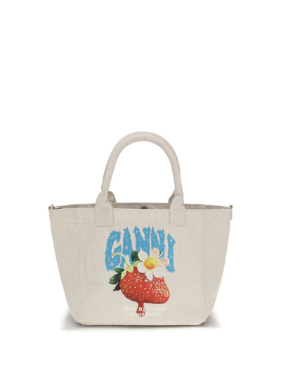 small easy shoulder bag with strawberry print