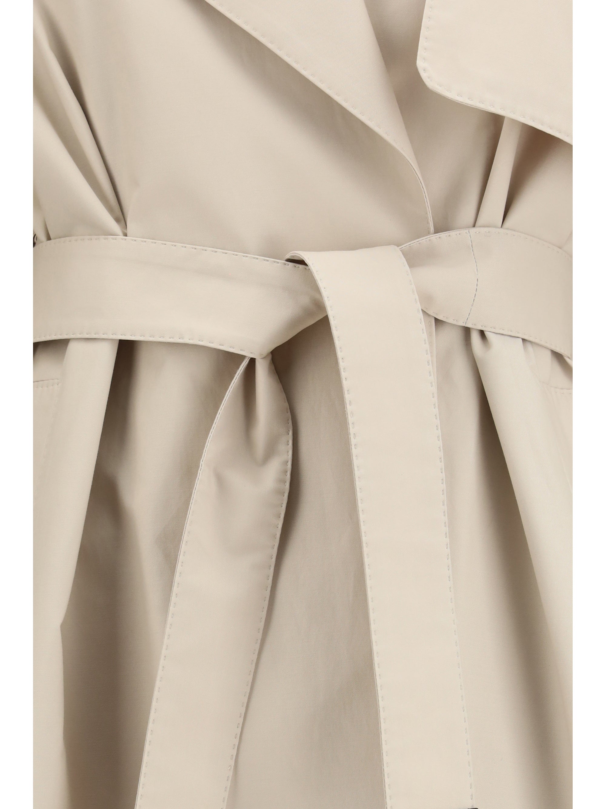 cotton-blend twill trench