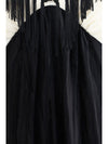 color-block velvet long dress with fringes
