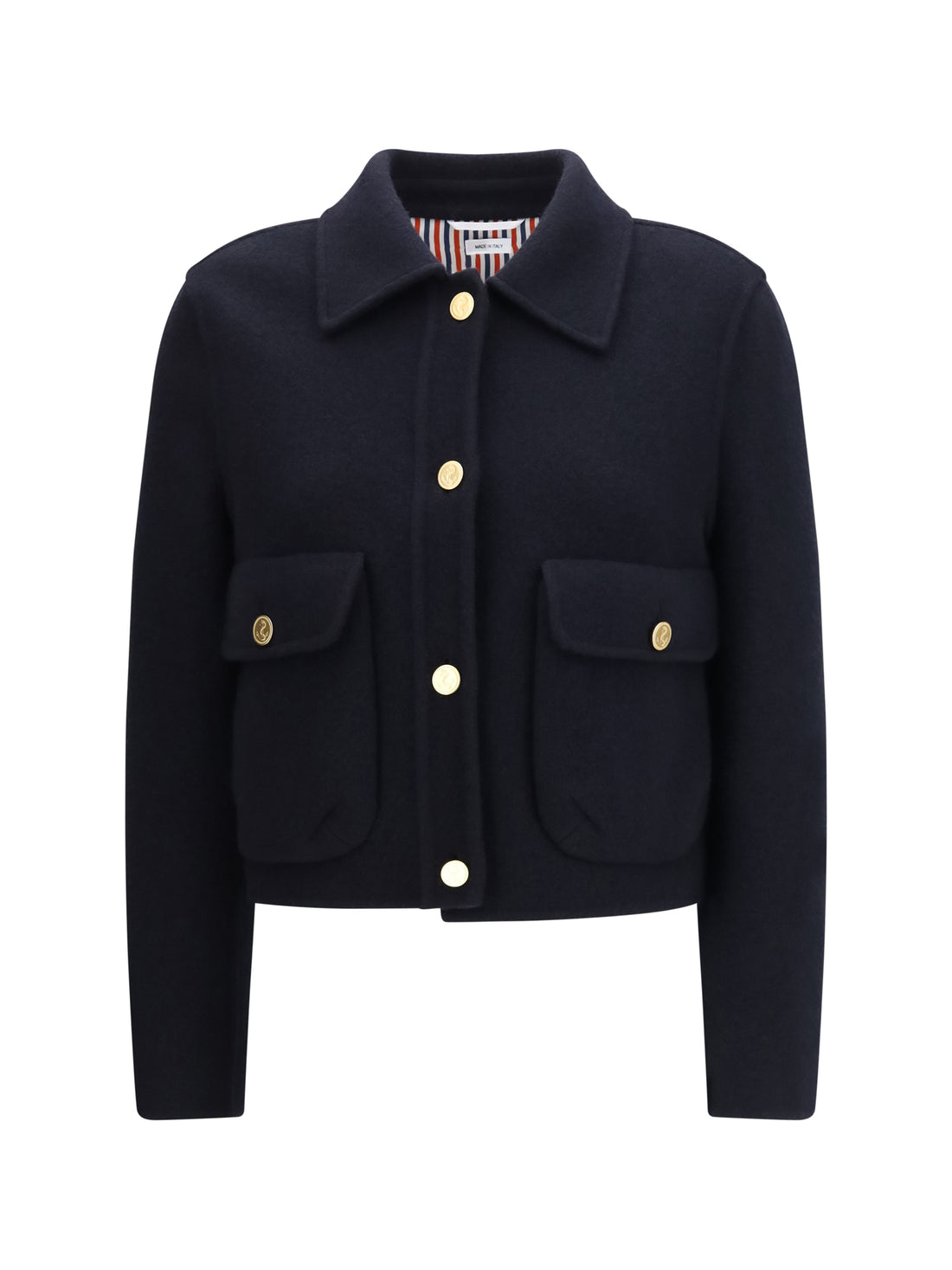 THOM BROWNE 40 cropped virgin wool jacket