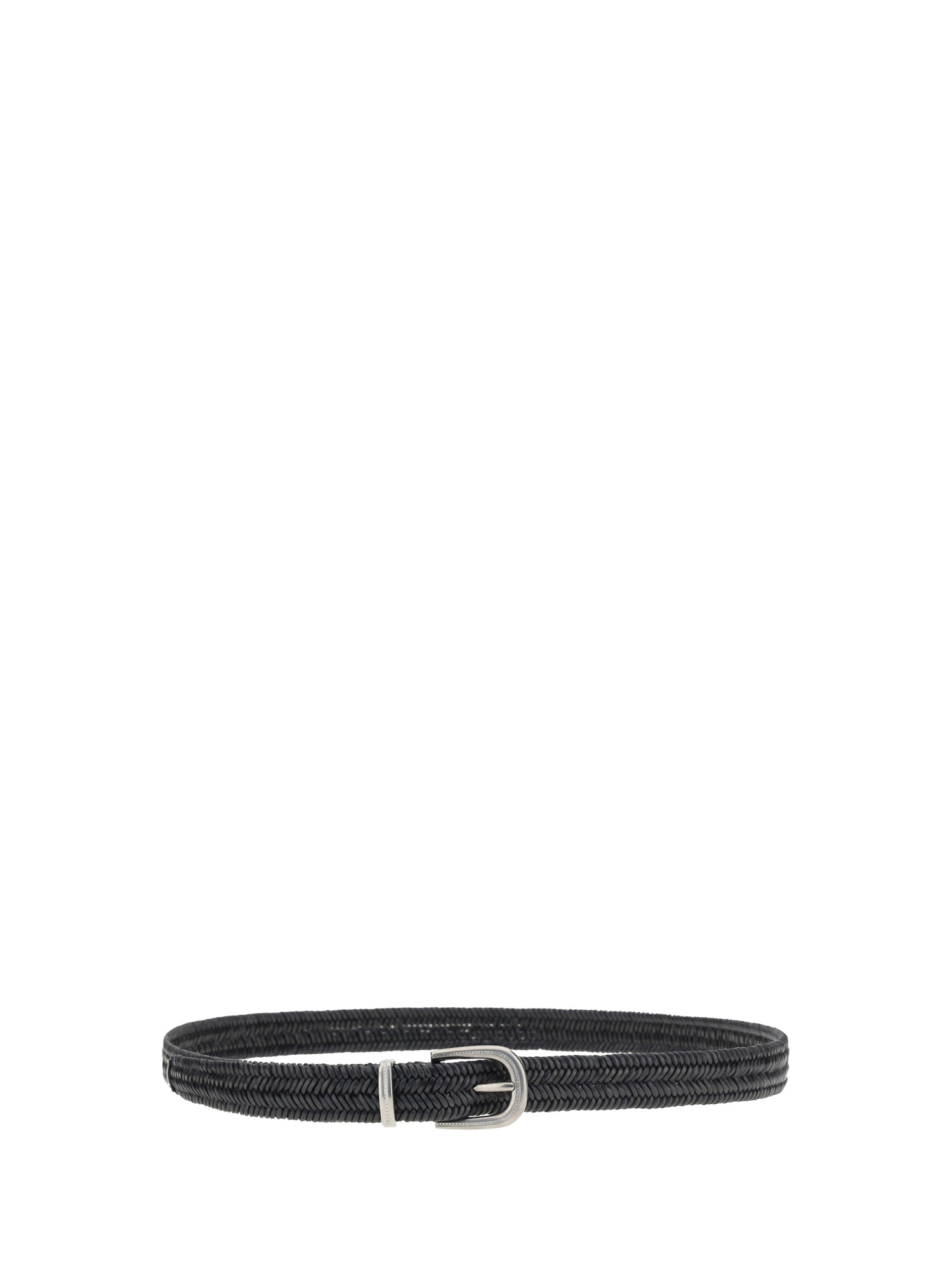 BRUNELLO CUCINELLI M braided stretch leather belt
