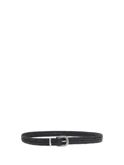 BRUNELLO CUCINELLI M braided stretch leather belt