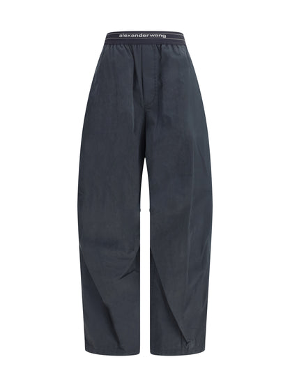ALEXANDER WANG S trousers with elastic waistband and contrasting jacquard logo