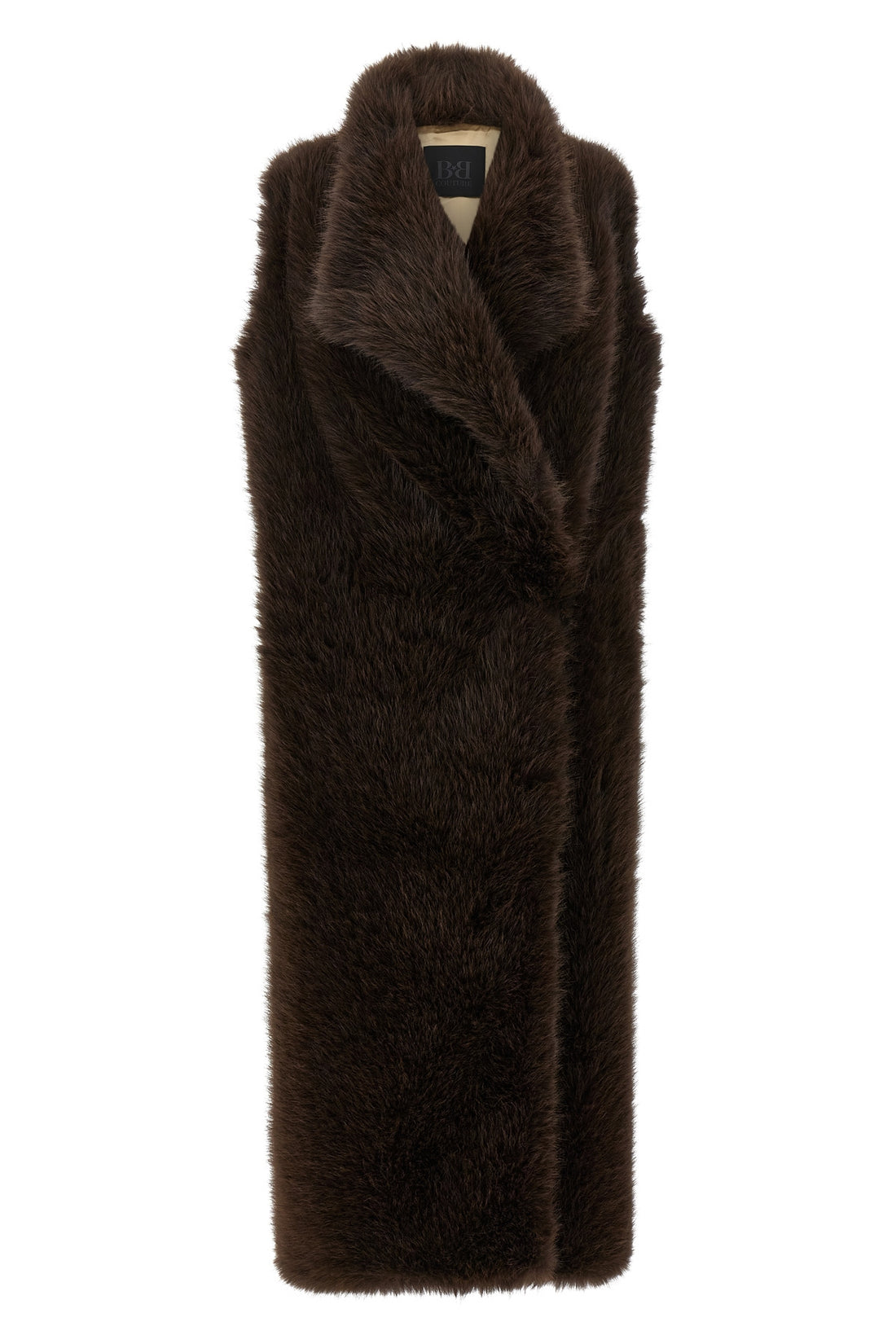 B&amp;B COUTURE 42 bear long faux fur vest