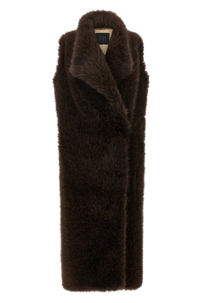 bear long faux fur vest