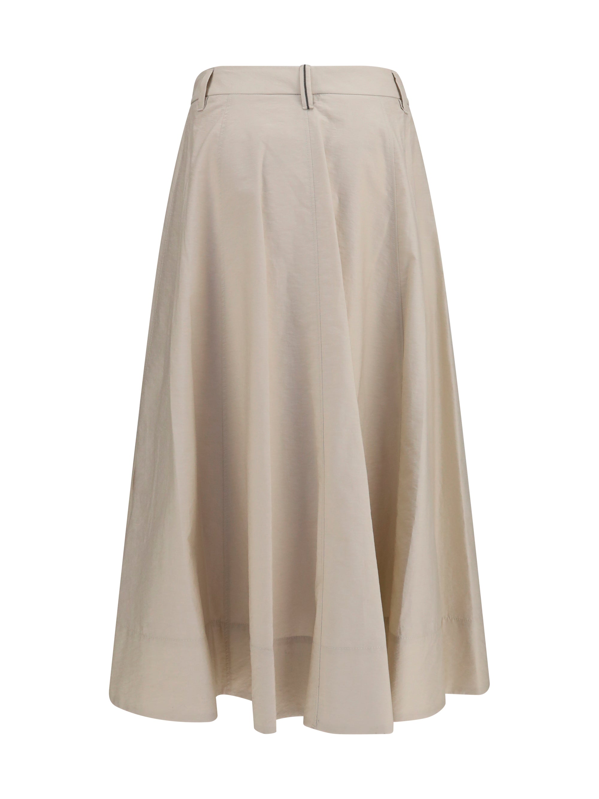 cotton poplin skirt with monili detail