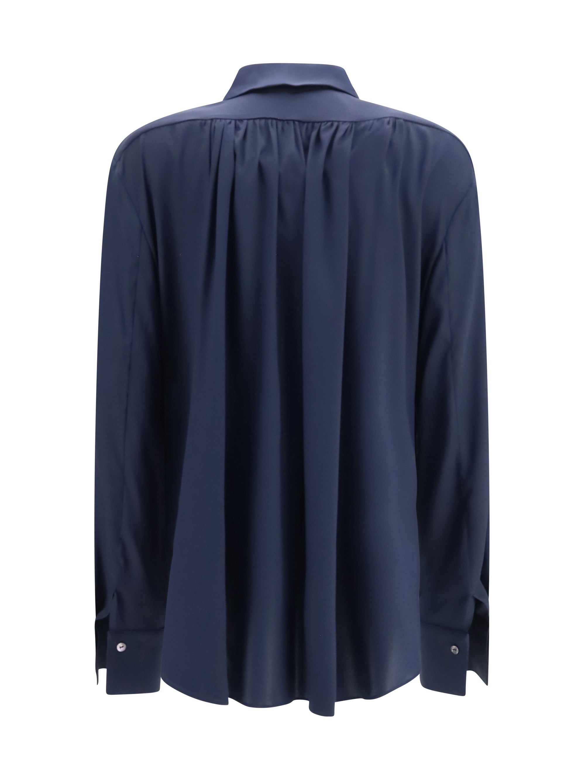 silk shirt with back gathering