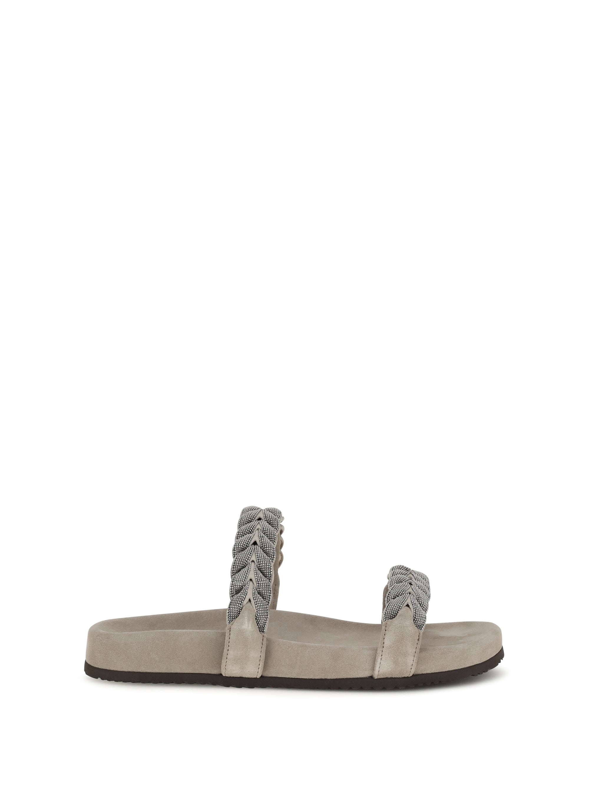 laurel leaf monili-embellished slides