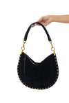 oskan soft zip suede handbag