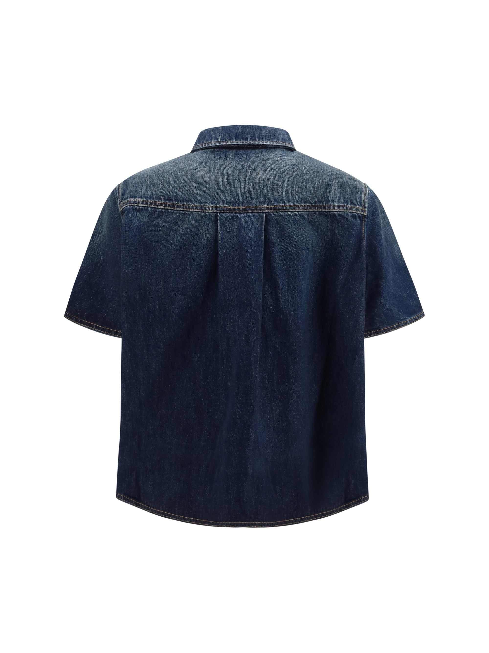 short sleeve denim trapeze shirt