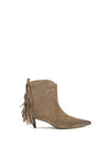 suede leather didi ankle boots with fringes