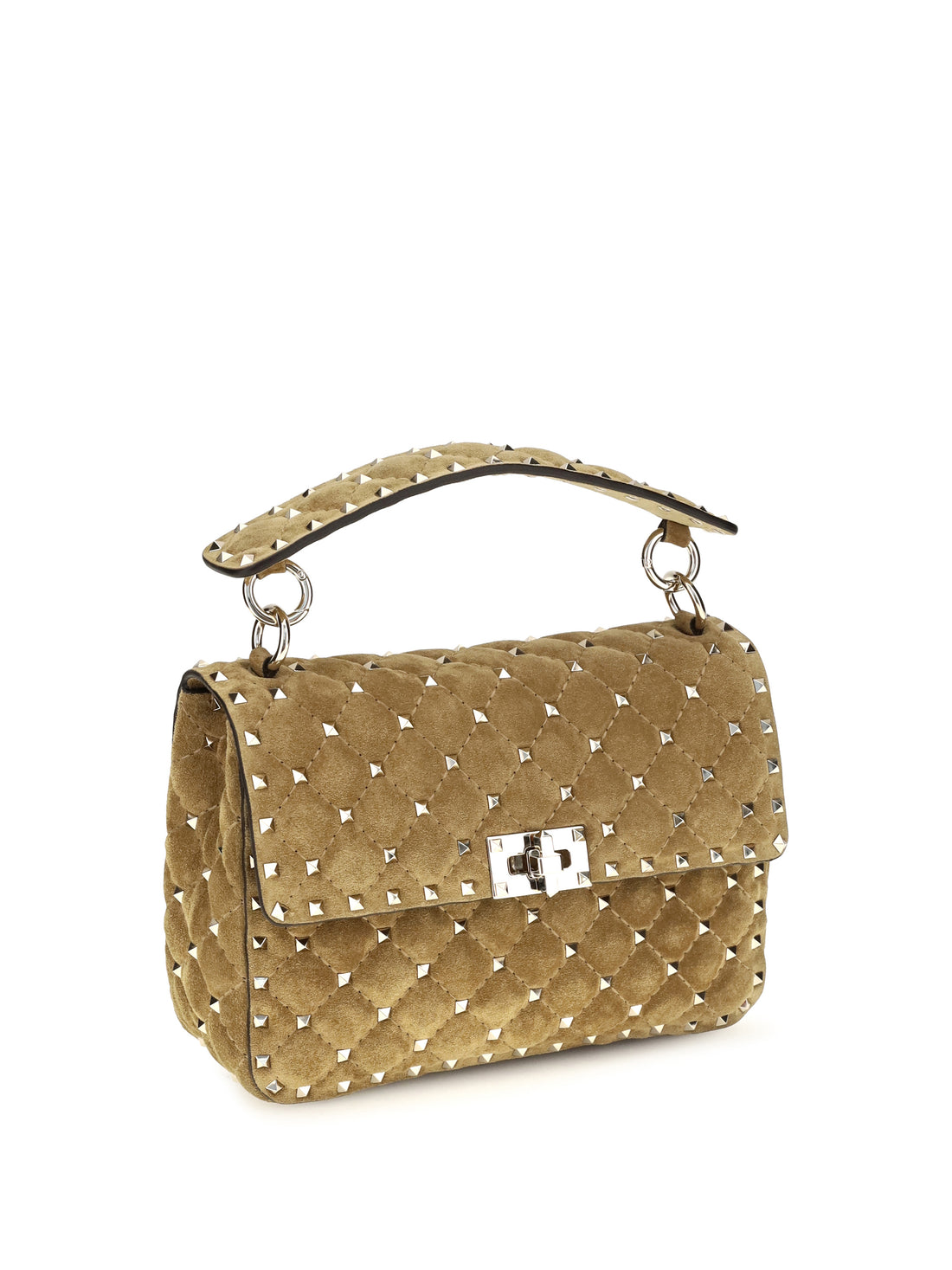 VALENTINO GARAVANI OS medium rockstud spike suede top handle bag