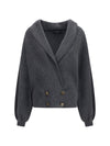 cropped shawl collar cardigan with wide sleeves