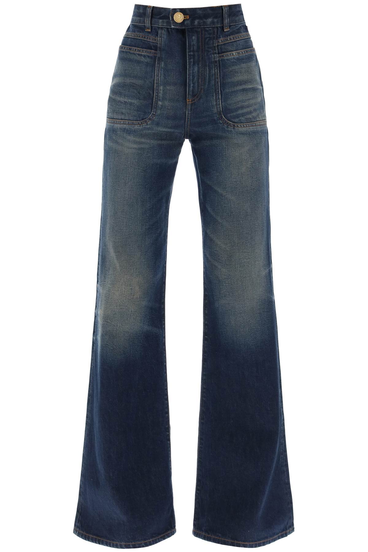 wide leg jeans with dark wash