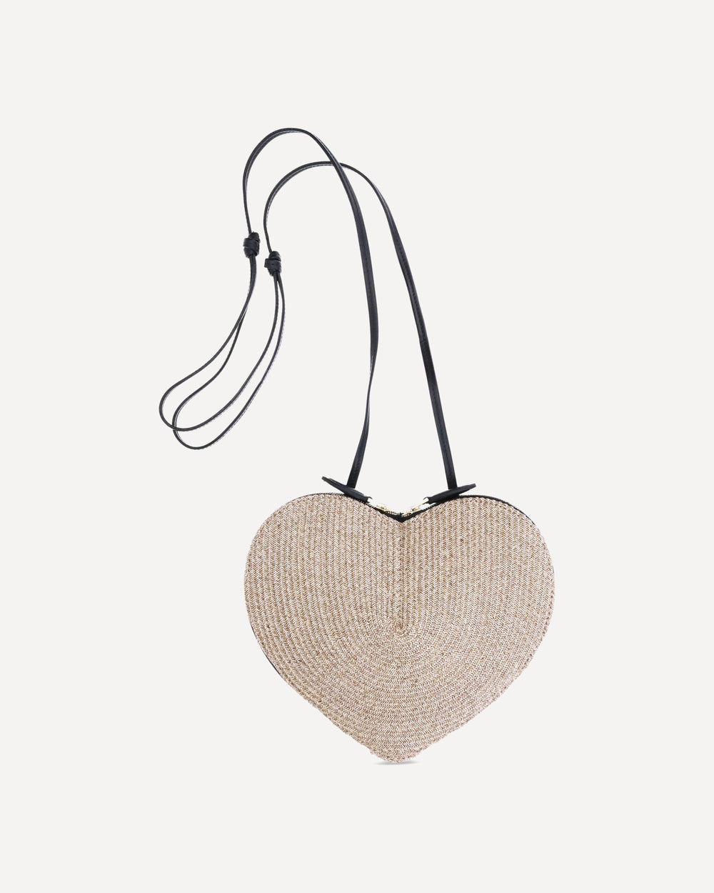 Alaa Le Coeur Paper Straw Shoulder Bag Beige