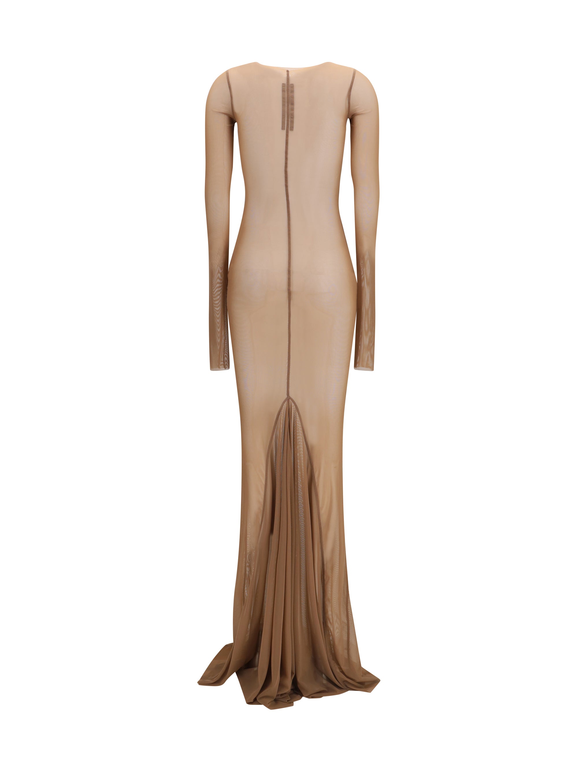 long transparent tulle dress