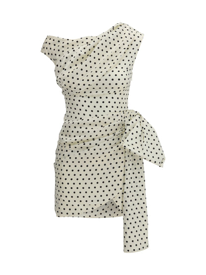 SELF-PORTRAIT 6 polka dot satin mini dress