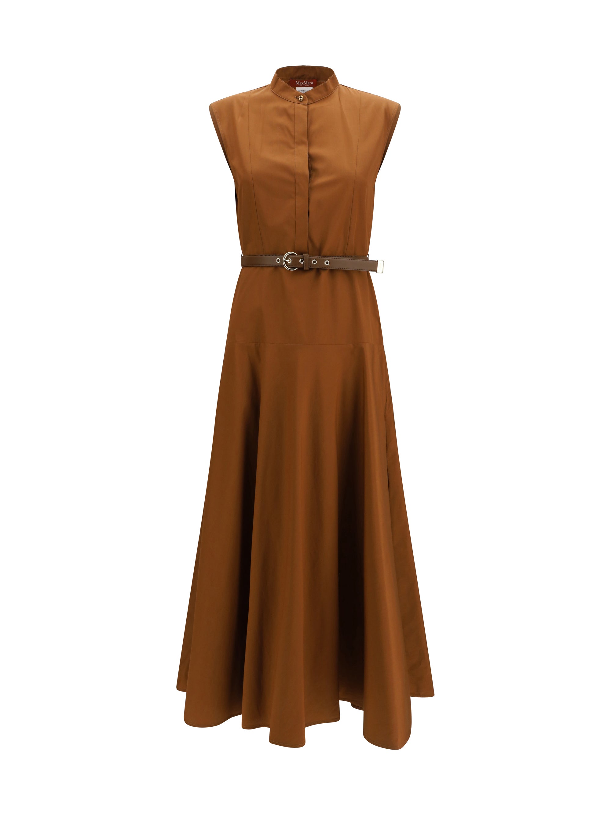 cotton poplin fit-and-flare dress