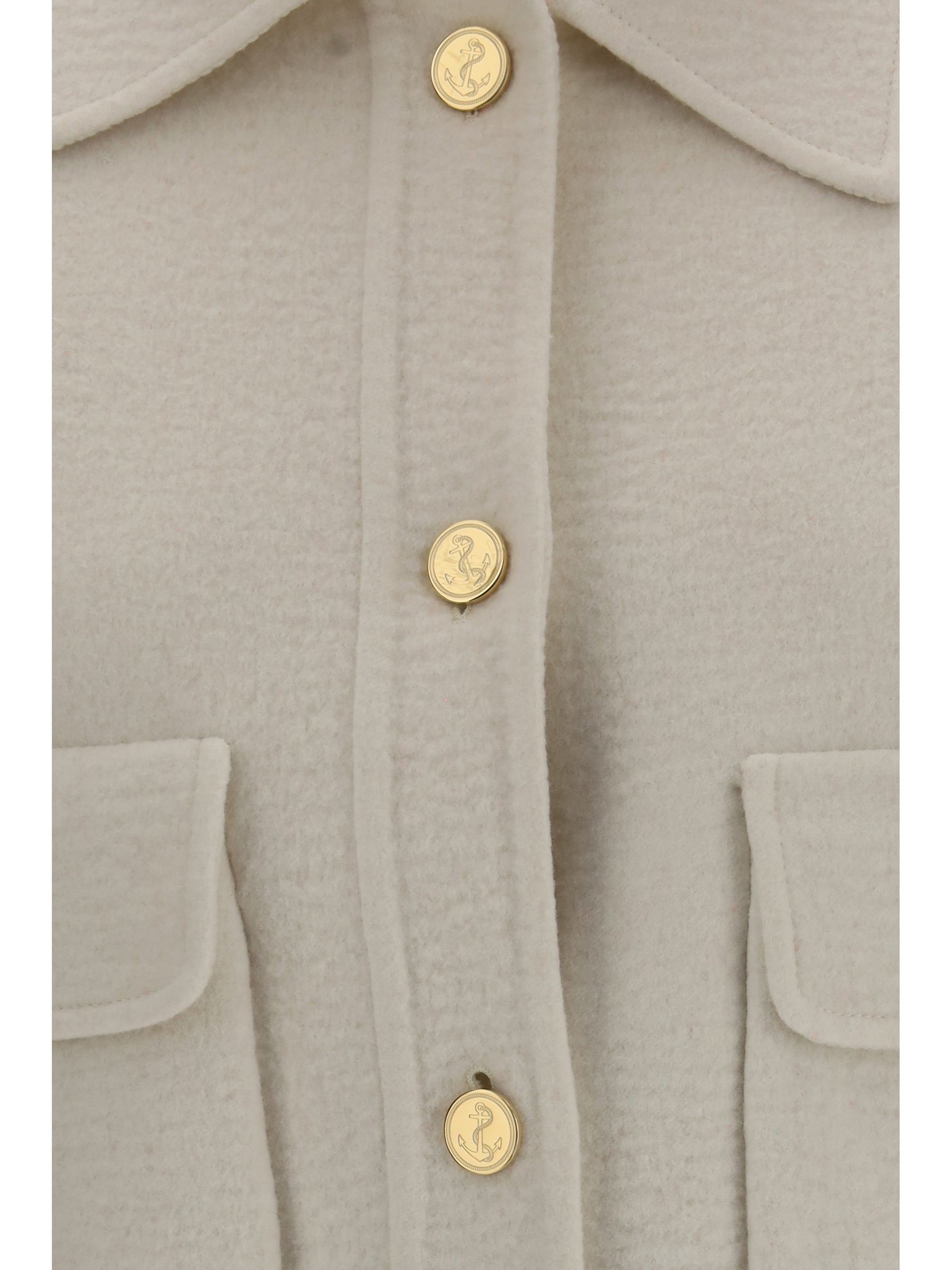 wool and cashmere bell-sleeve jacket