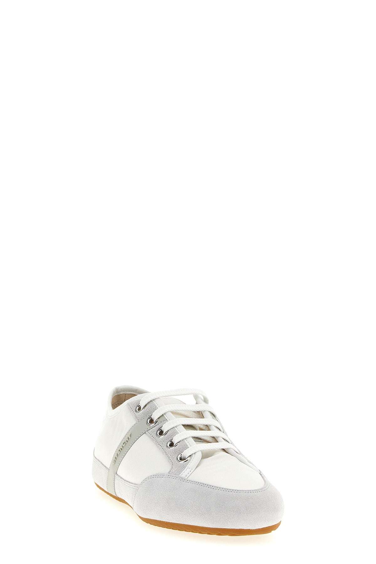 slim nylon and suede sneakers