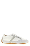 slim nylon and suede sneakers