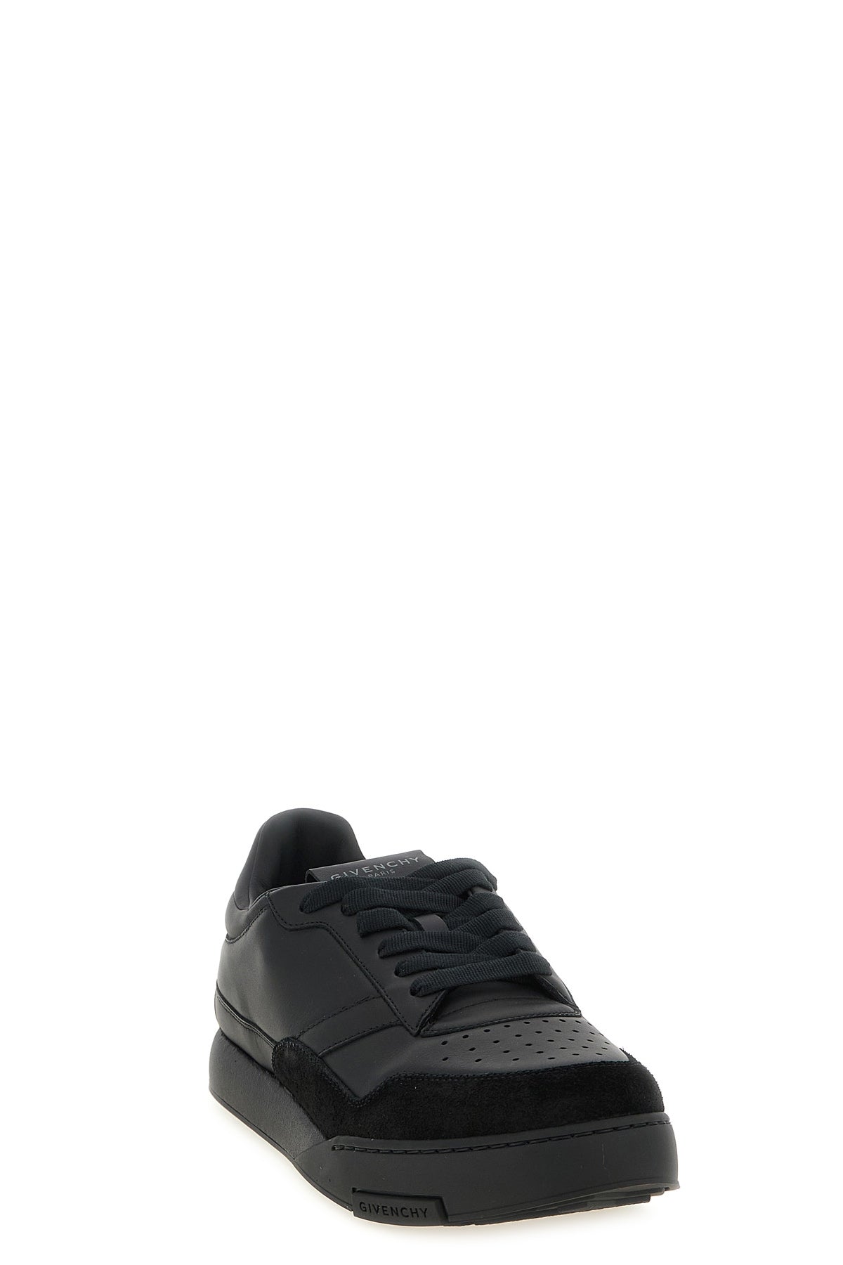 sneakers in smooth calf leather and tone-on-tone suede