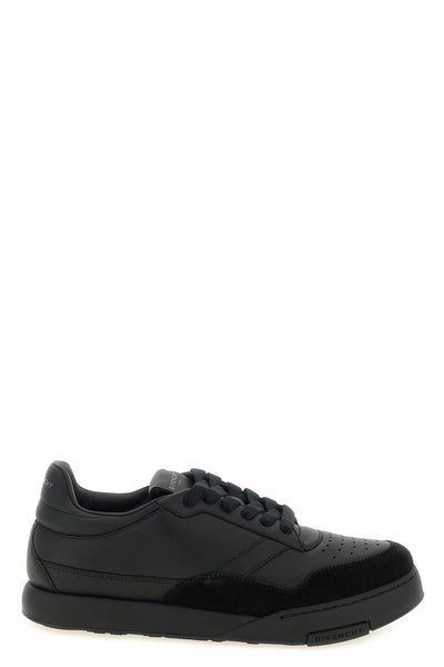 sneakers in smooth calf leather and tone-on-tone suede