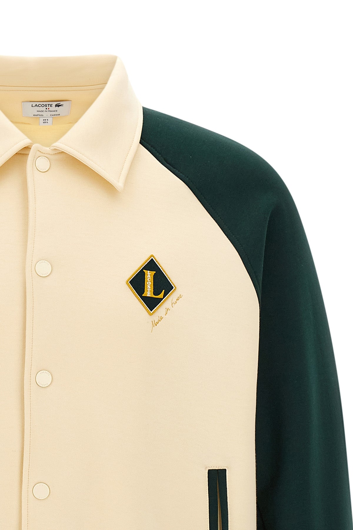 the lacoste varsity badge jacket