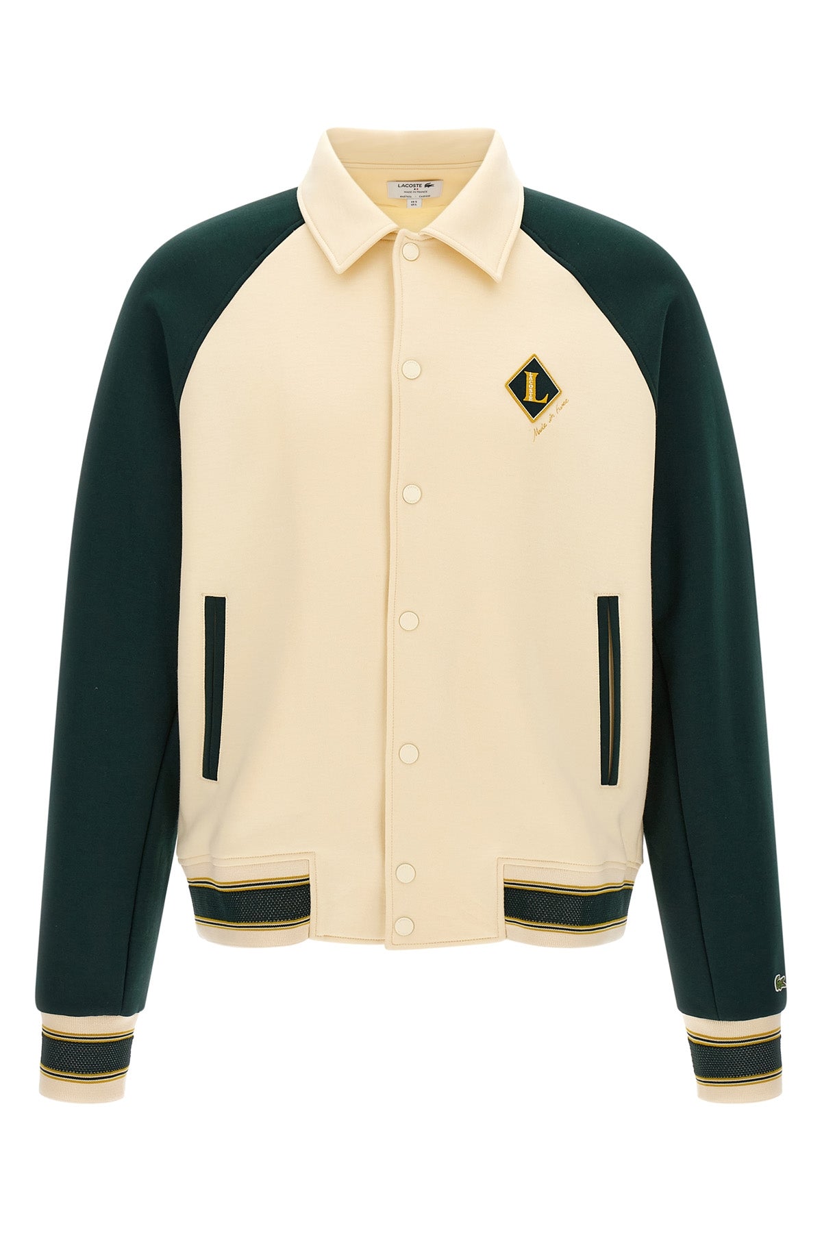 the lacoste varsity badge jacket