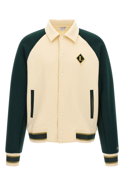 the lacoste varsity badge jacket
